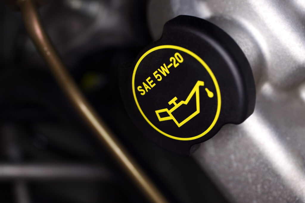 Oil cap on car engine